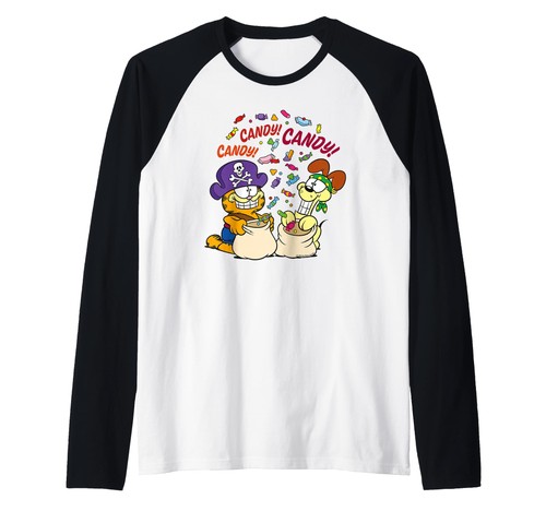 Garfield halloween raglan - halloween,